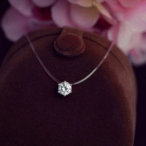 Floating Cubic Zirconia Necklace - Picture 2 of 3